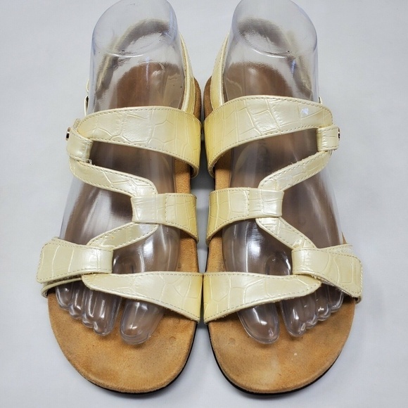 Vionic Paros Backstrap Sandals Womens Size 7 Pearl Ivory Croc Open Toe - Picture 8 of 11